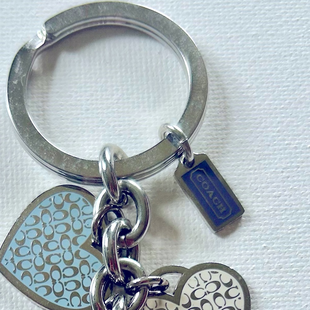 Coach Silver and Multicolor Heart Keychain - Picture 2 of 3